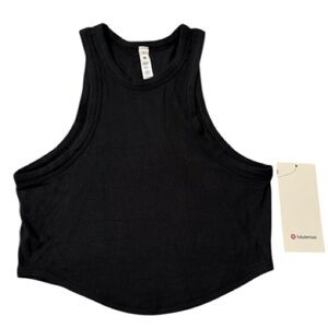 ❤️ Lululemon Hold Tight Cropped Crop Tank Top Black Size 8 NWT